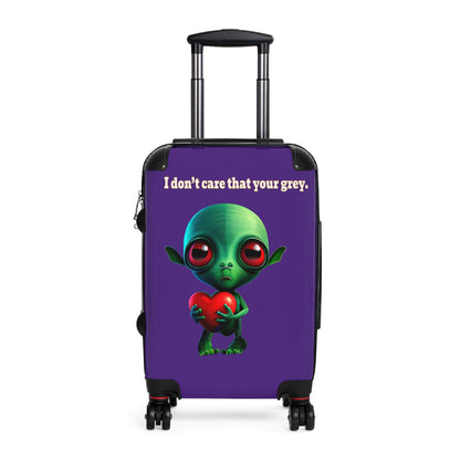 I don't care that your grey - Suitcase (purple)