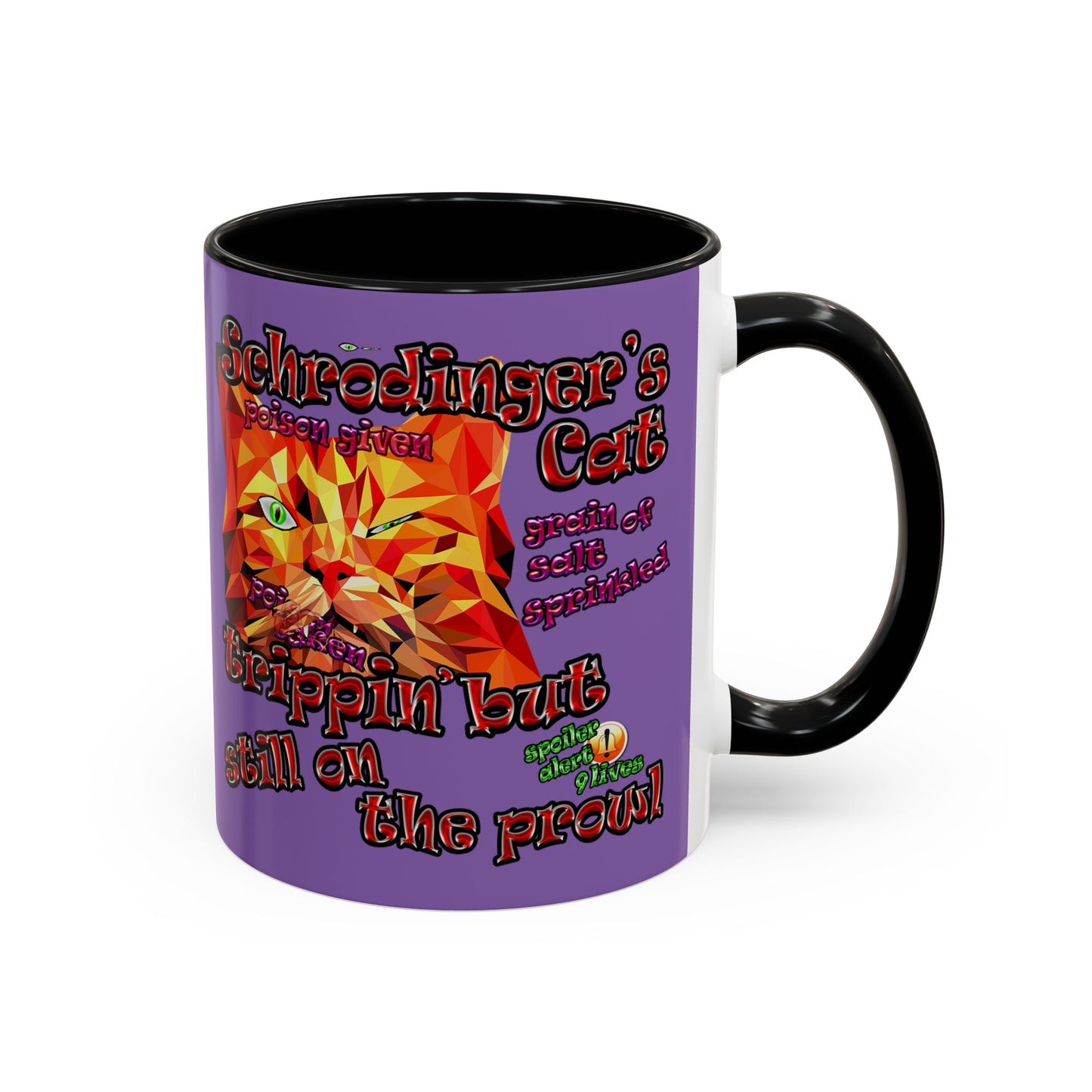 schrodinger's cat - Accent Mug (light purple)