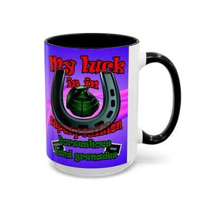 my luck - Accent Mug (purple-pink wave)