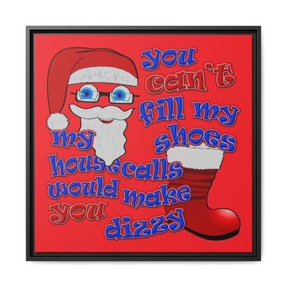 santa's shoes - framed canvas art (red)