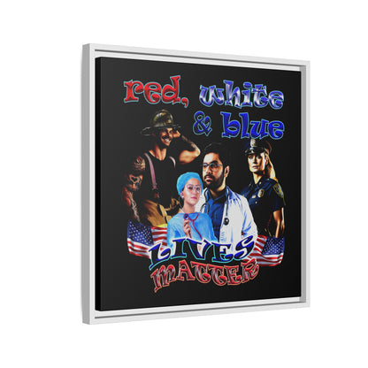 rw&b lives matter - framed canvas art (black)
