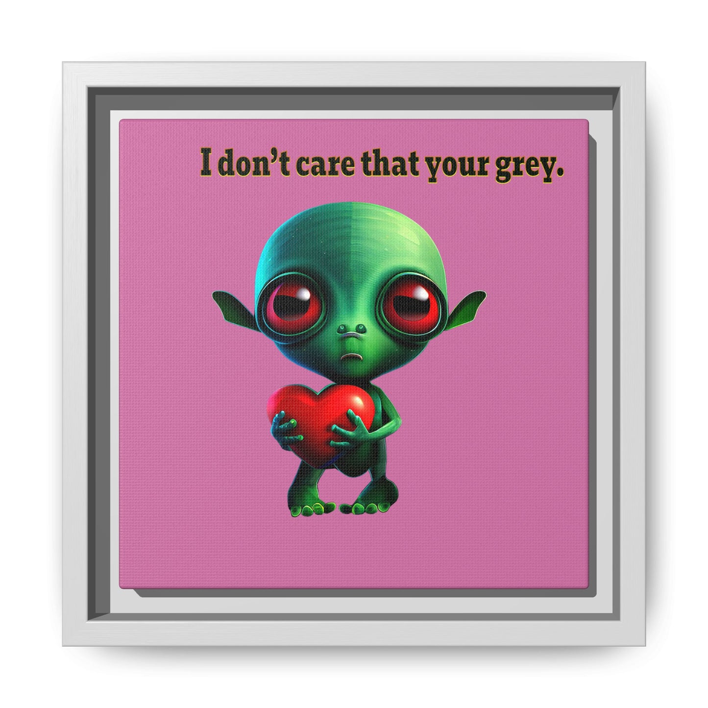 I don't care that your grey - framed canvas art (light pink)