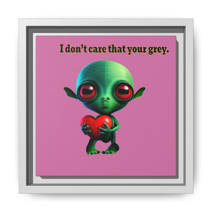 I don't care that your grey - framed canvas art (light pink)