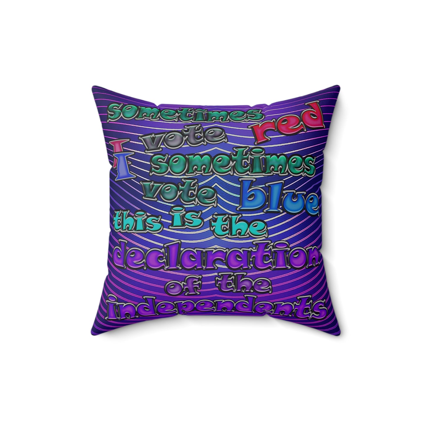declaration of the independents - Spun Polyester Square Pillow - (purple wave)