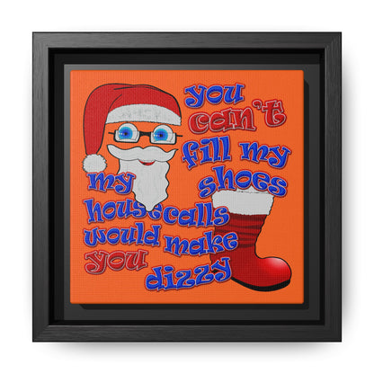 santa's shoes - framed canvas art (orange)