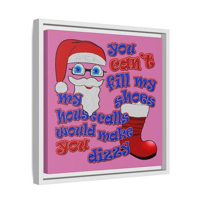 santa's shoes - framed canvas art (light pink)