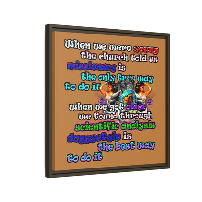 doggystyle - framed canvas art (light brown)