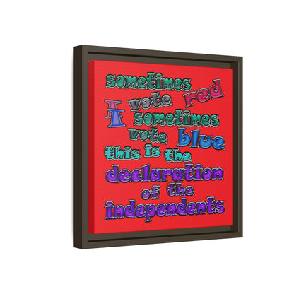 declaration of the independents - framed canvas art (red)