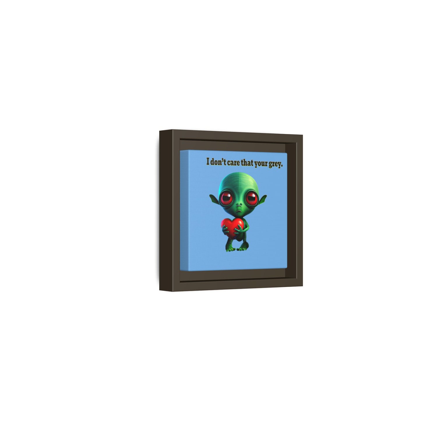 I don't care that your grey - framed canvas art (light blue)