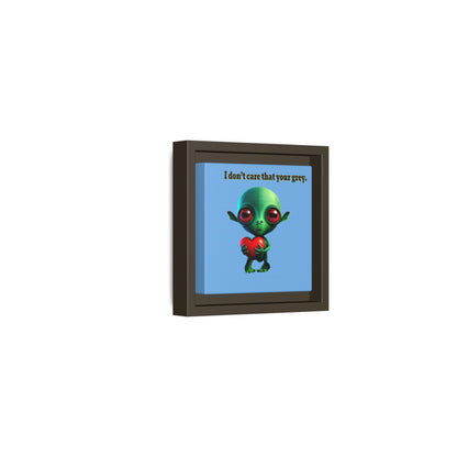 I don't care that your grey - framed canvas art (light blue)