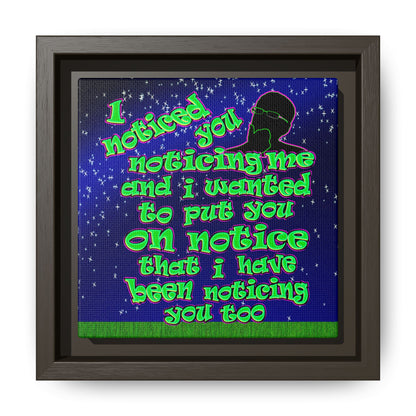noticed you noticing - framed canvas art ('snoops' background)