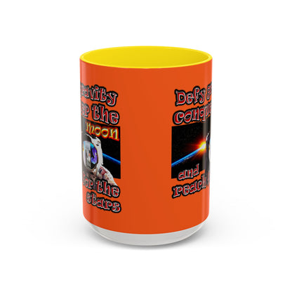 defy conquer reach - Accent Mug (orange)