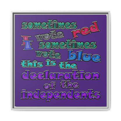 declaration of the independents - framed canvas art (purple)