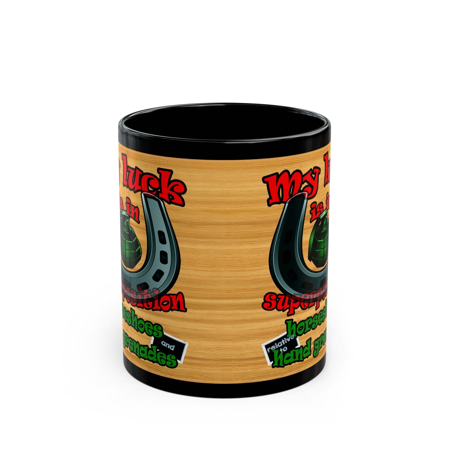 my luck - Black Mug (butterscotch wood finish)