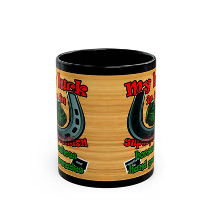 my luck - Black Mug (butterscotch wood finish)