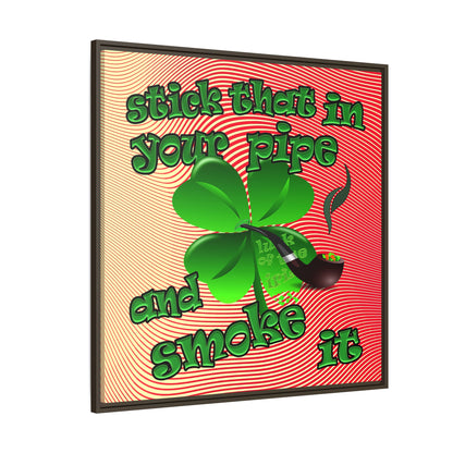 stick that in your pipe and smoke it - framed canvas art (yellow-orange wave)
