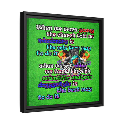 doggystyle - framed canvas art (green turf)