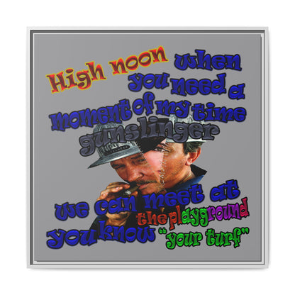 high noon - framed canvas art (grey)