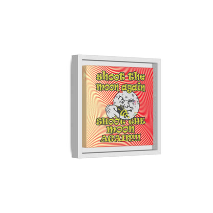 shoot the moon again - framed canvas art (yellow-orange wave)