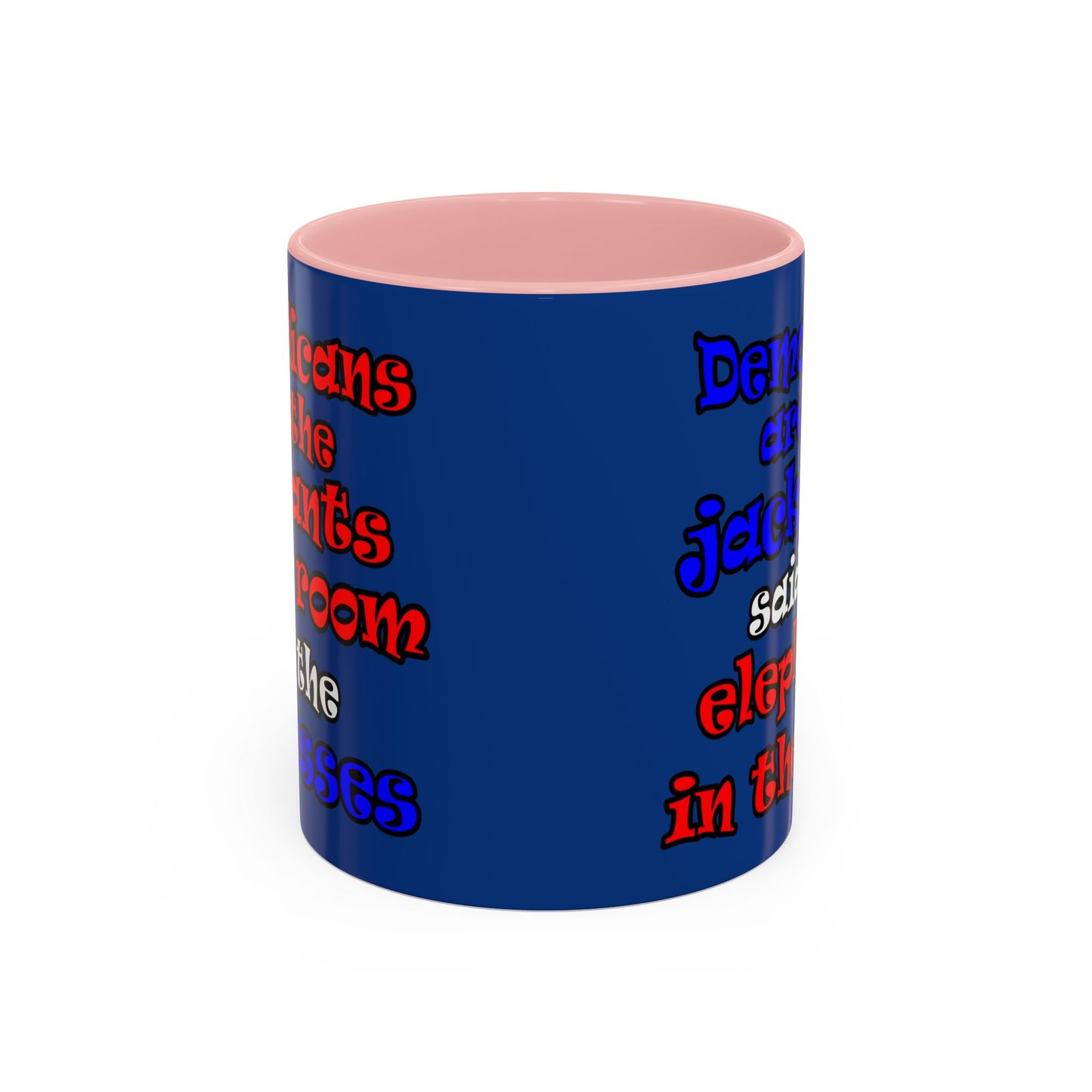 donkeys and elephants - Accent Mug (dark blue)