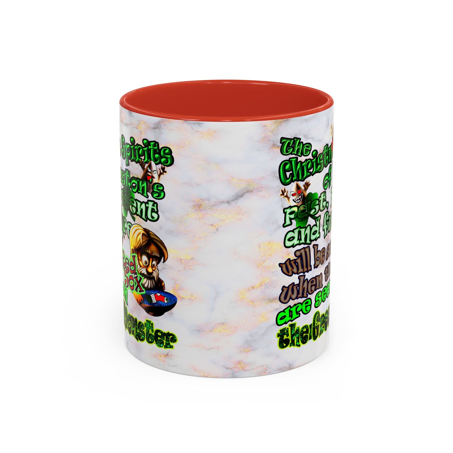 christmas spirits of boston - Accent Mug (white marble)