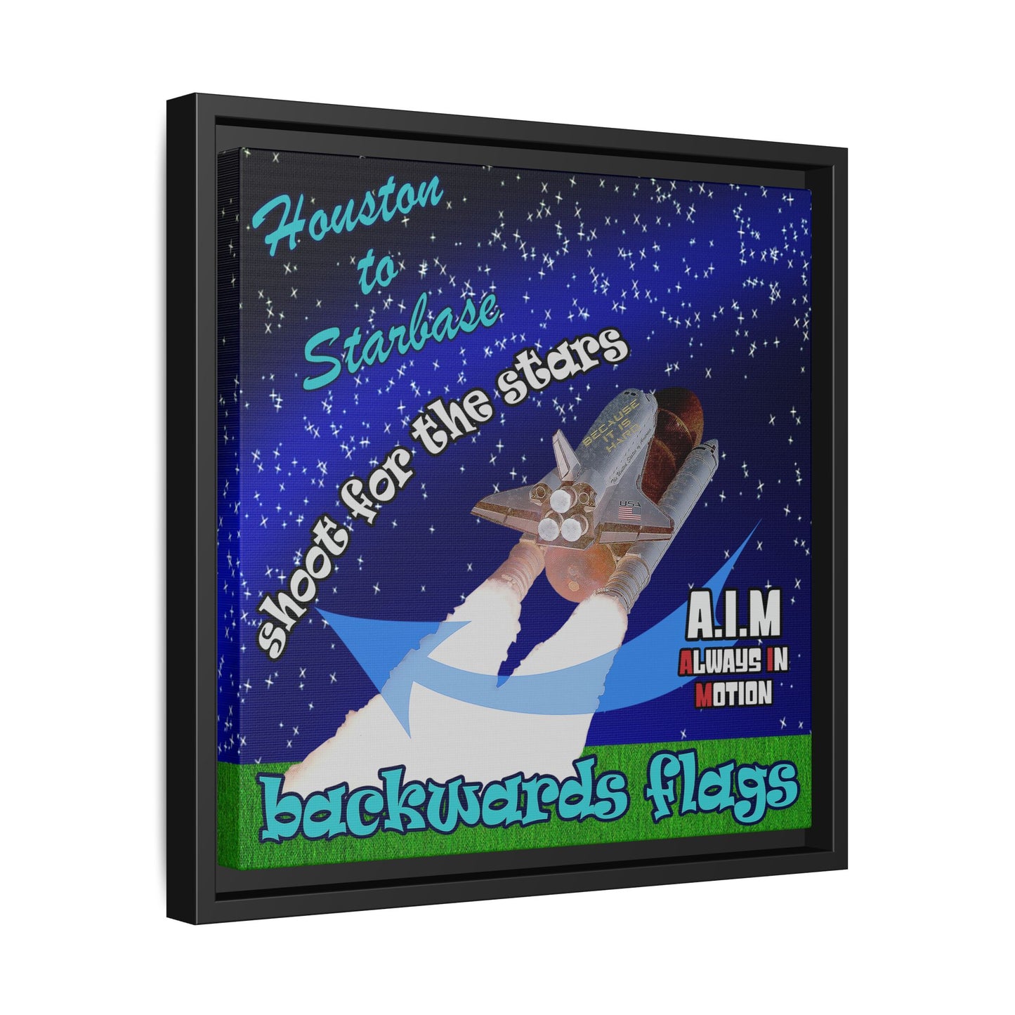 shoot for the stars - framed canvas art ('snoops' background)