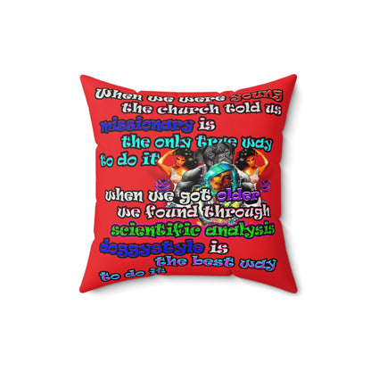 doggystyle - Faux Suede Square Pillow - (red)