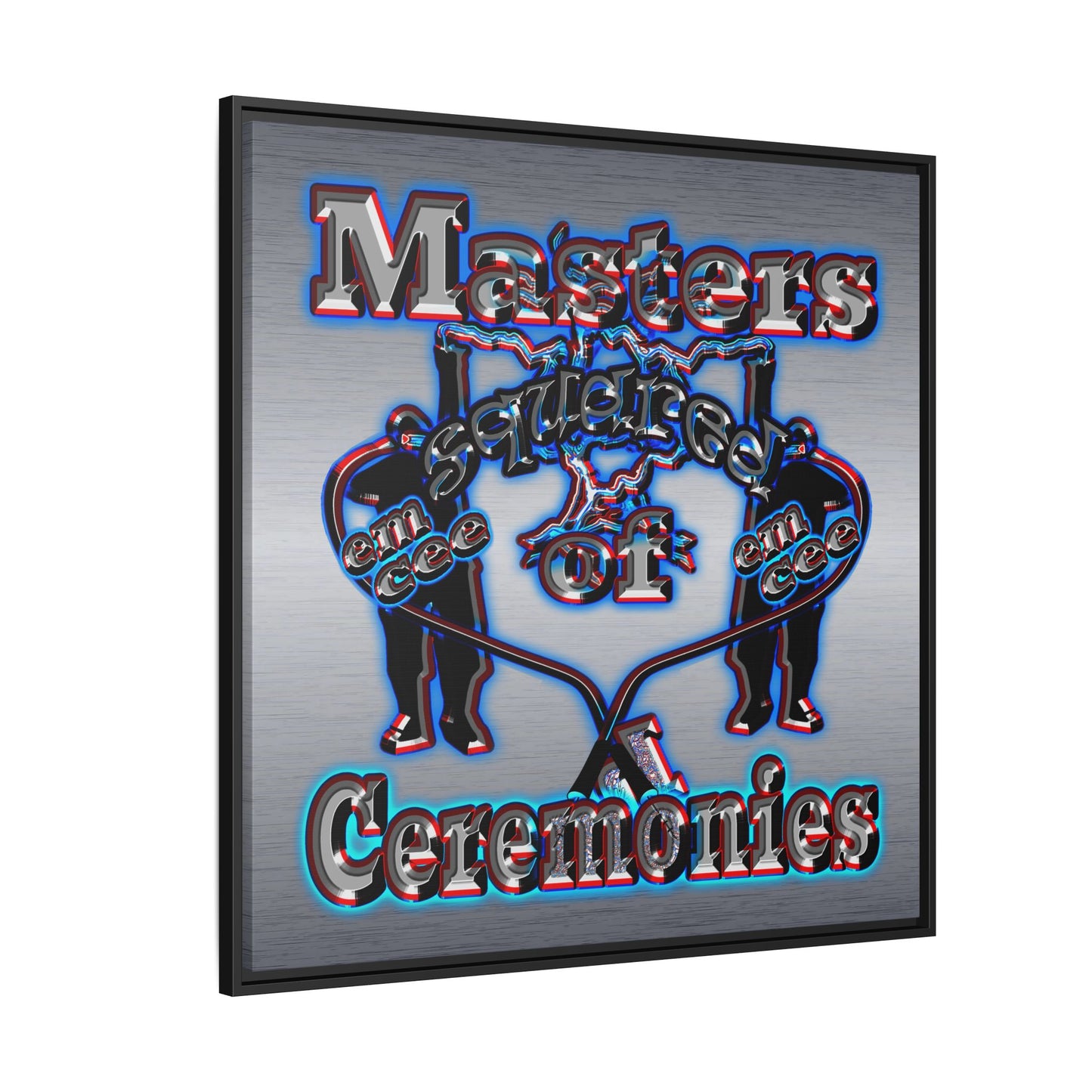 em cee squared - framed canvas art (brushed nickel)