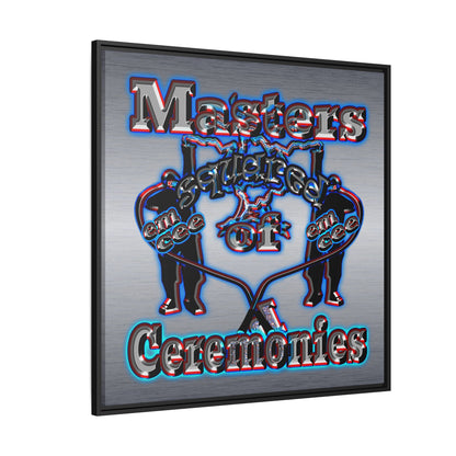 em cee squared - framed canvas art (brushed nickel)