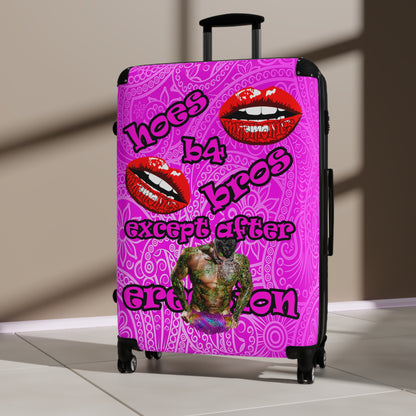 hoes b4 bros - Suitcase (pink swirl)