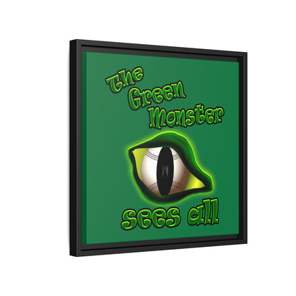 green monster - framed canvas art (dark green)