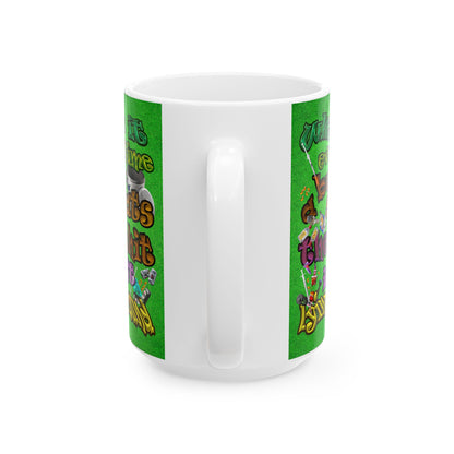 the bum's shit - White Mug (green turf)
