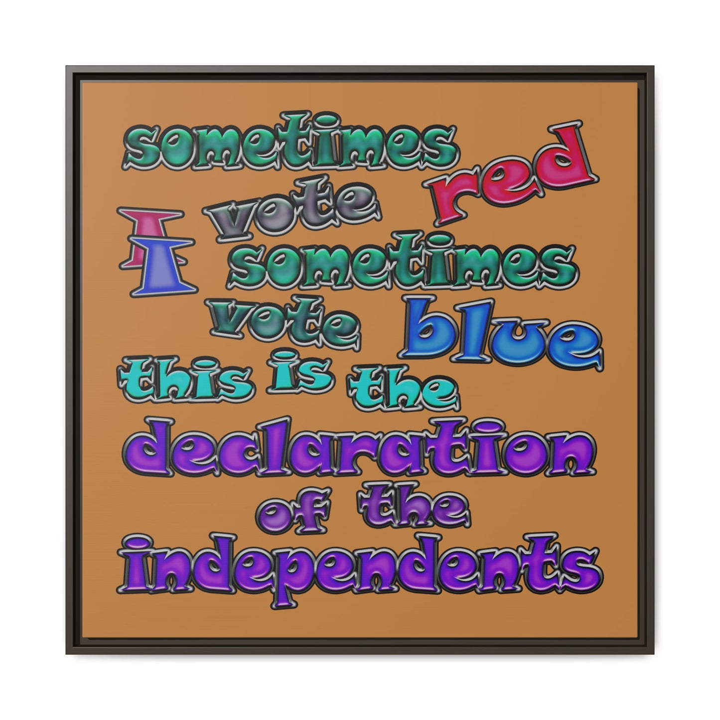 declaration of the independents - framed canvas art (light brown)