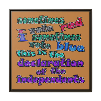 declaration of the independents - framed canvas art (light brown)
