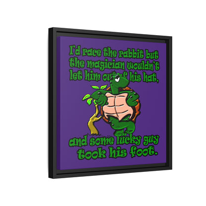turtle race - framed canvas art (purple)