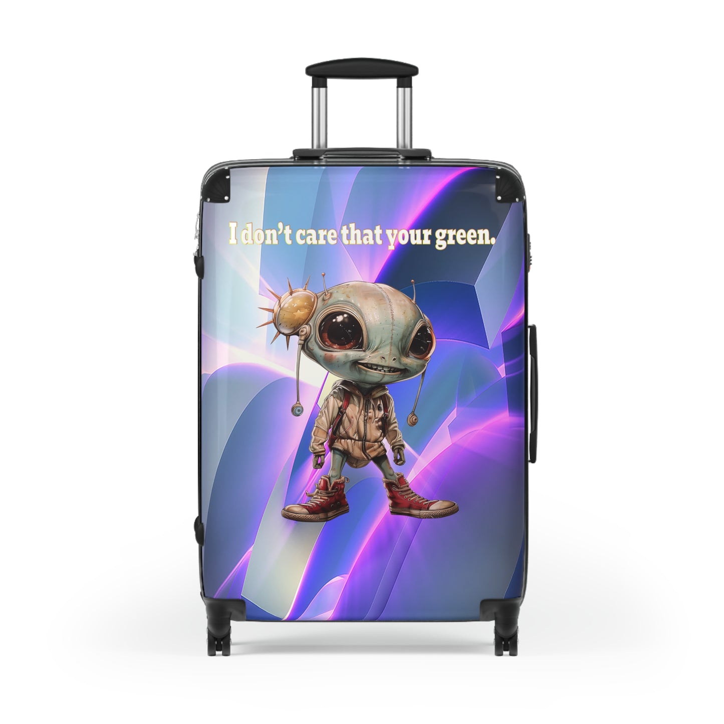 I don't care that your green - Suitcase (grey-pink wave)