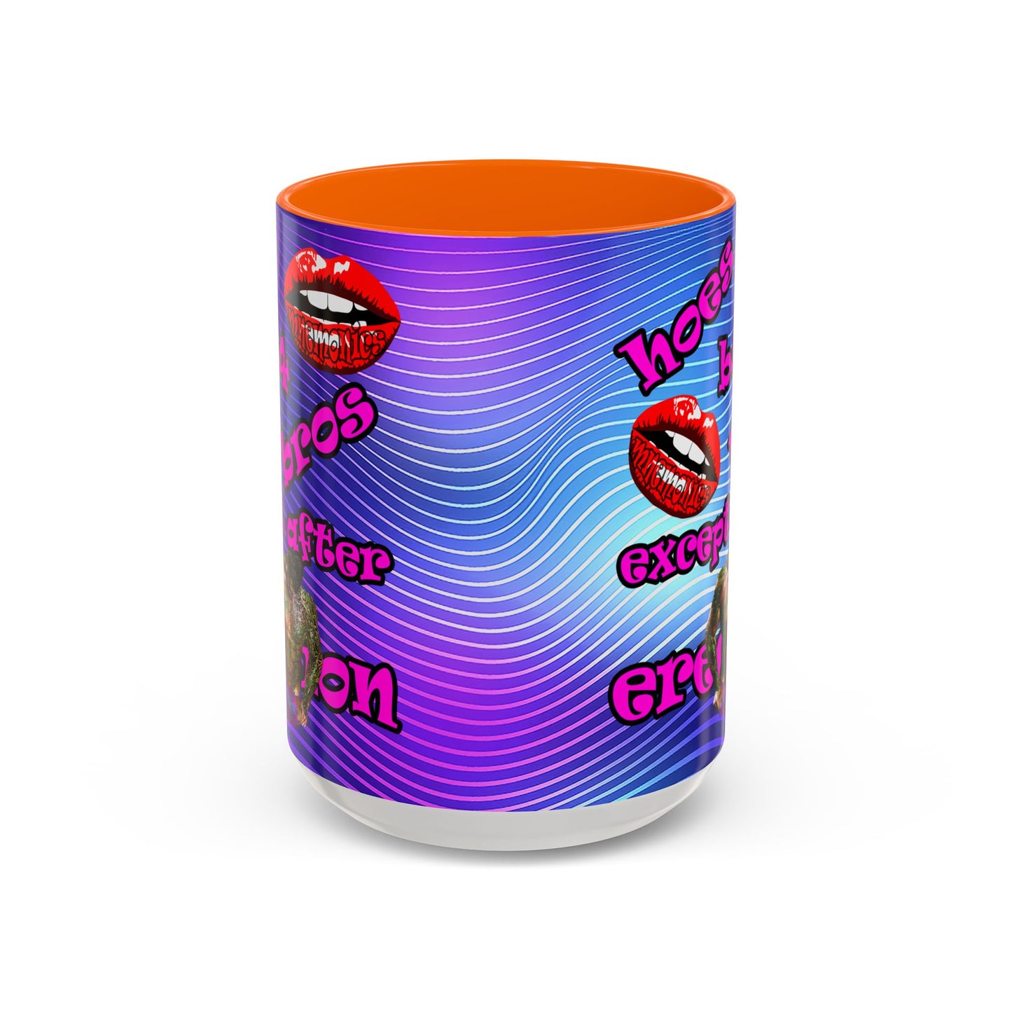 hoes b4 bros - Accent Mug (purple wave)