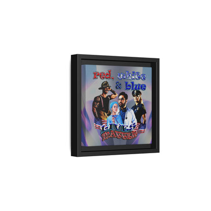 rw&b lives matter - framed canvas art (grey-pink wave)