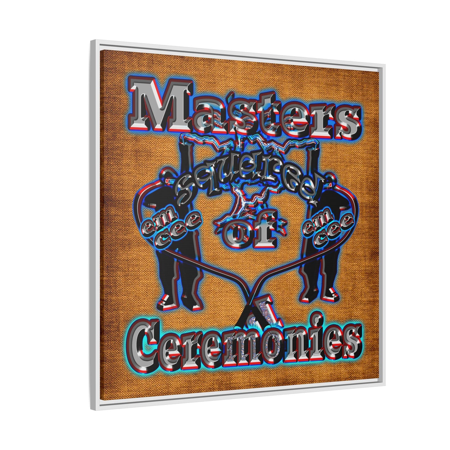 em cee squared - framed canvas art (brown papyrus)