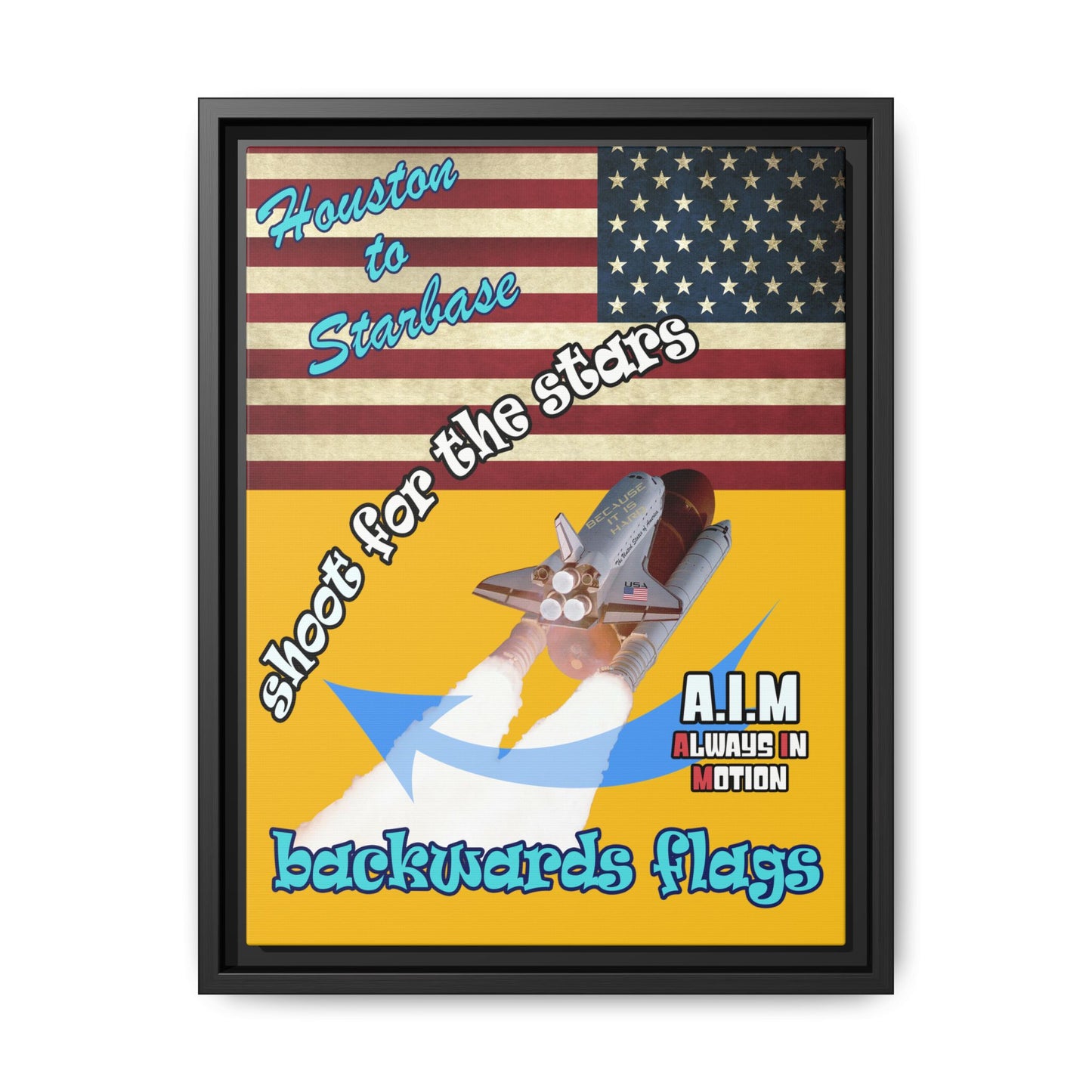 shoot for the stars - framed canvas art (yellow)