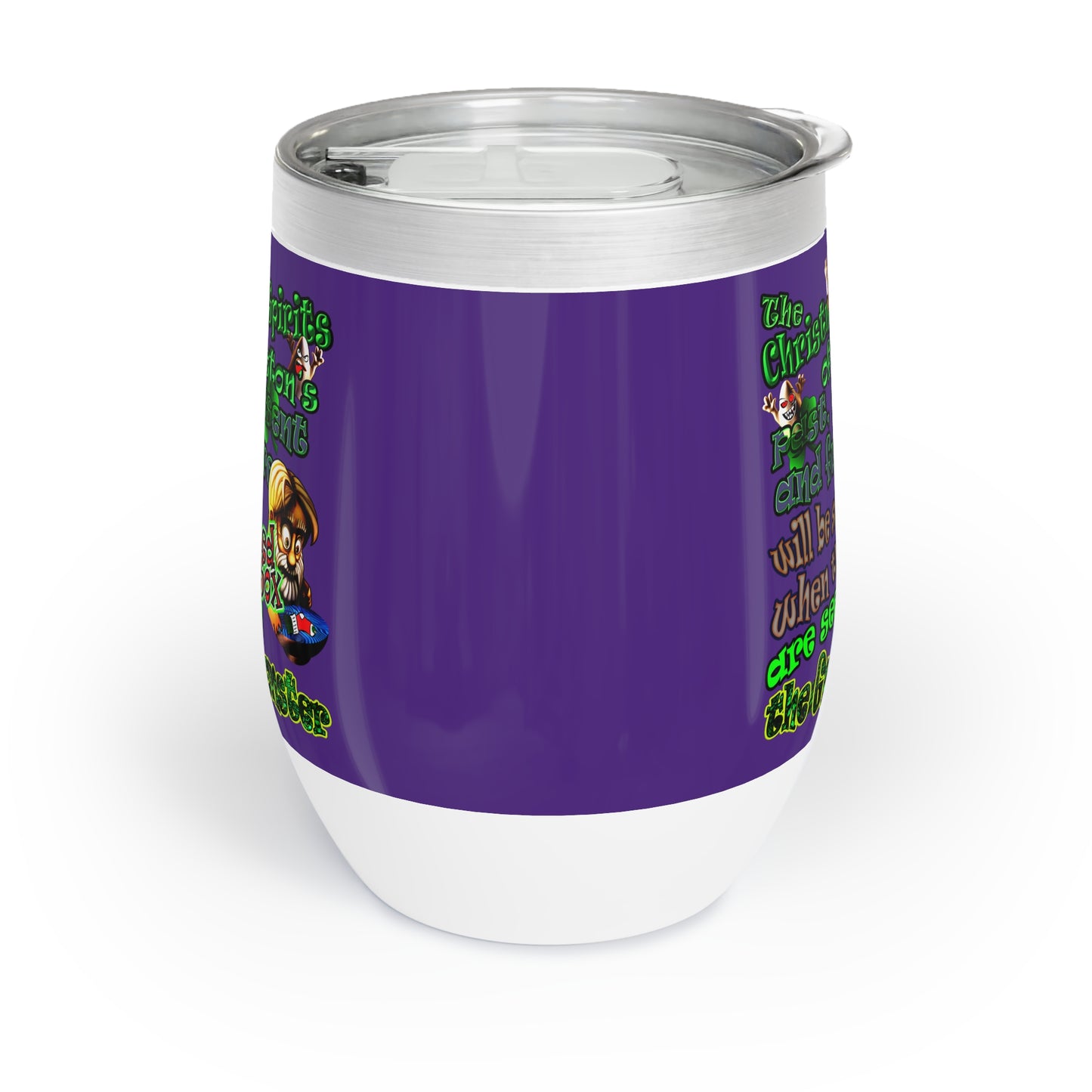 christmas spirits of boston - Chill Wine Tumbler (purple)