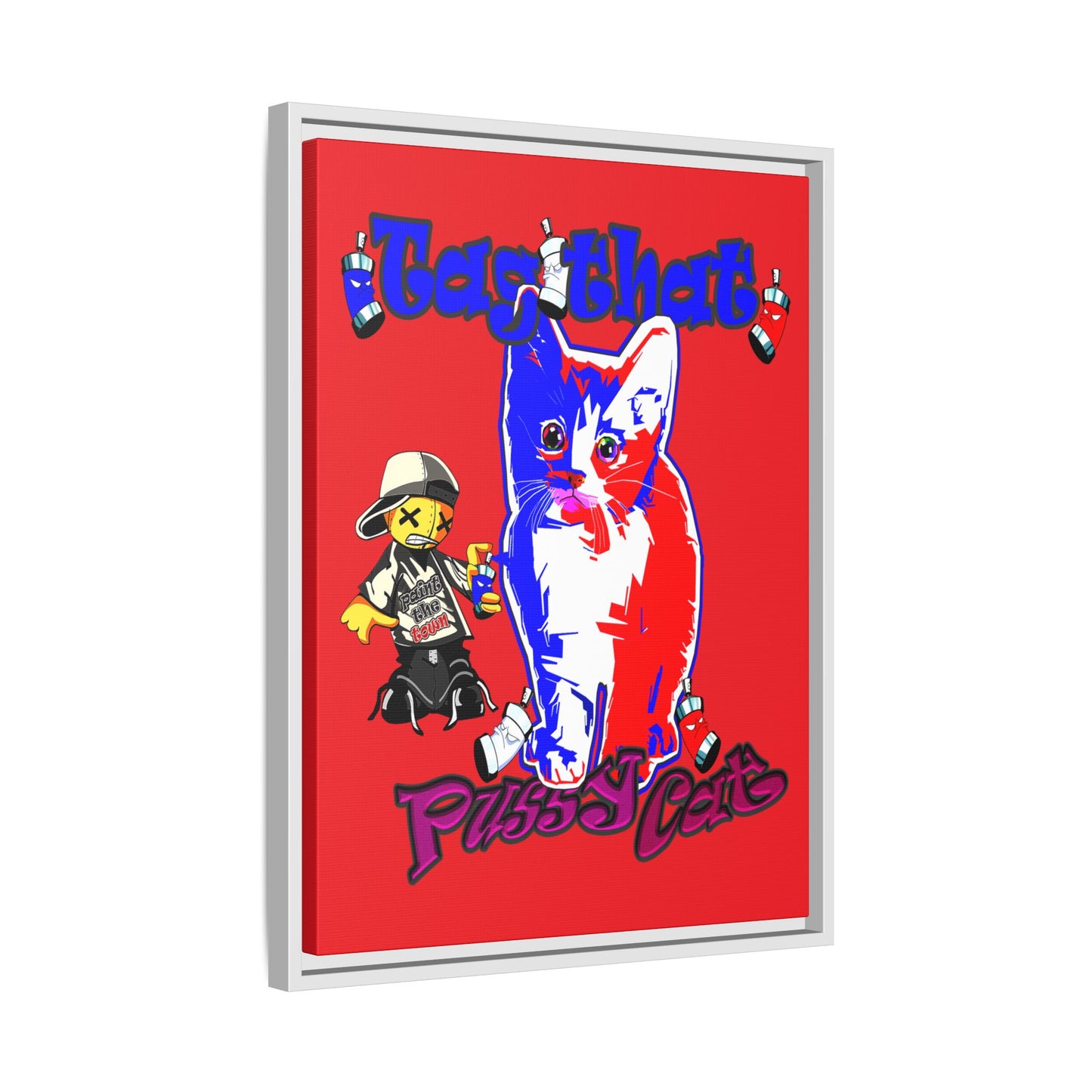 tag that - framed canvas art (red)