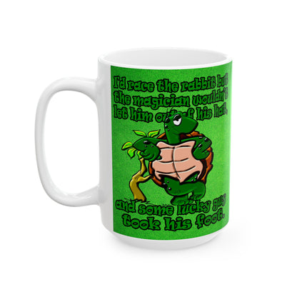 turtle race - White Mug (green turf)