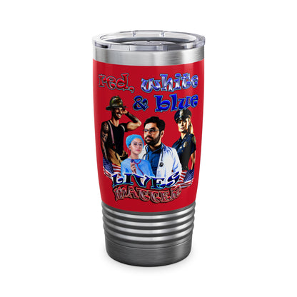 rw&b lives matter - Ringneck Tumbler, 20oz (dark red)