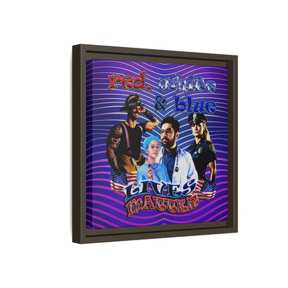 rw&b lives matter - framed canvas art (purple wave)
