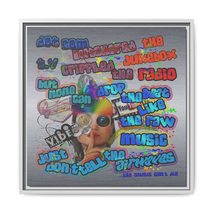 drop the beat - framed canvas art (brushed nickel)