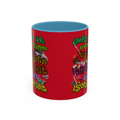 the bum's shit - Accent Mug (dark red)