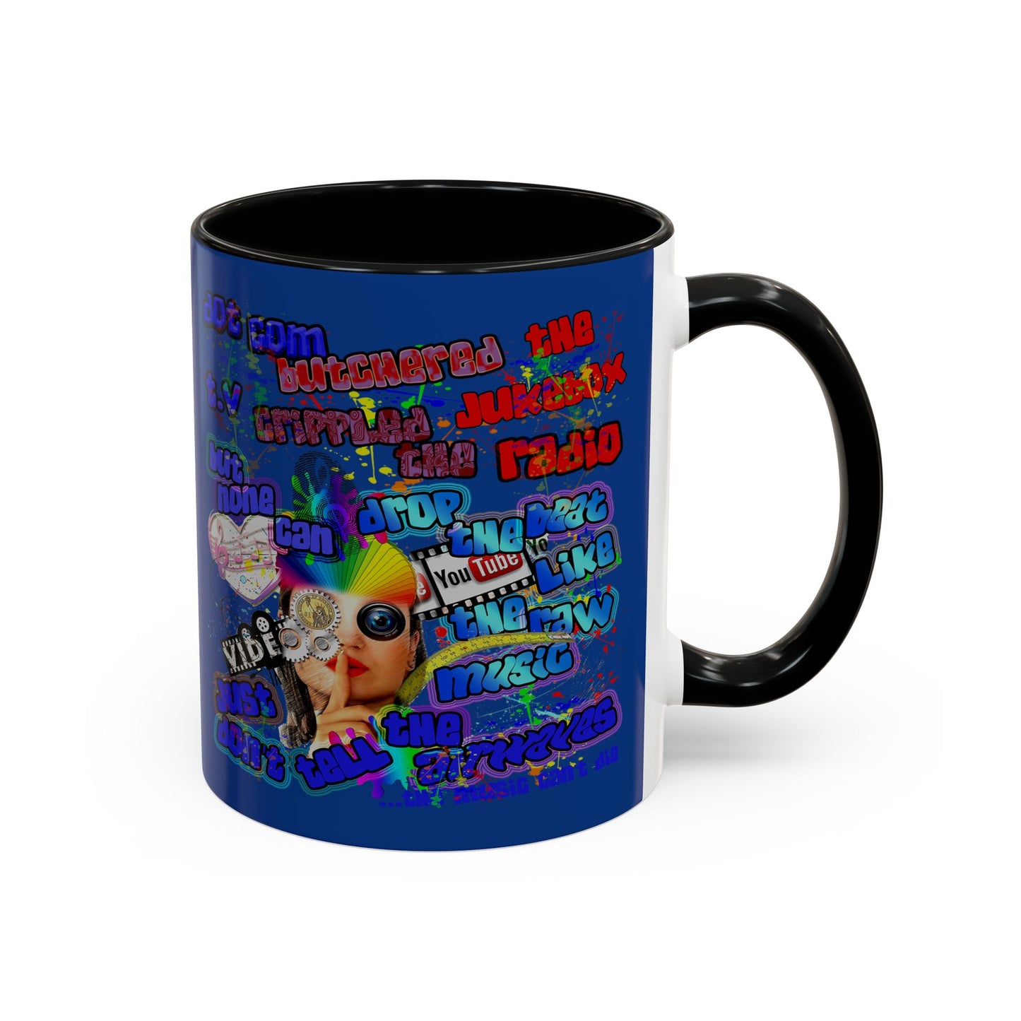 drop the beat - Accent Mug (dark blue)