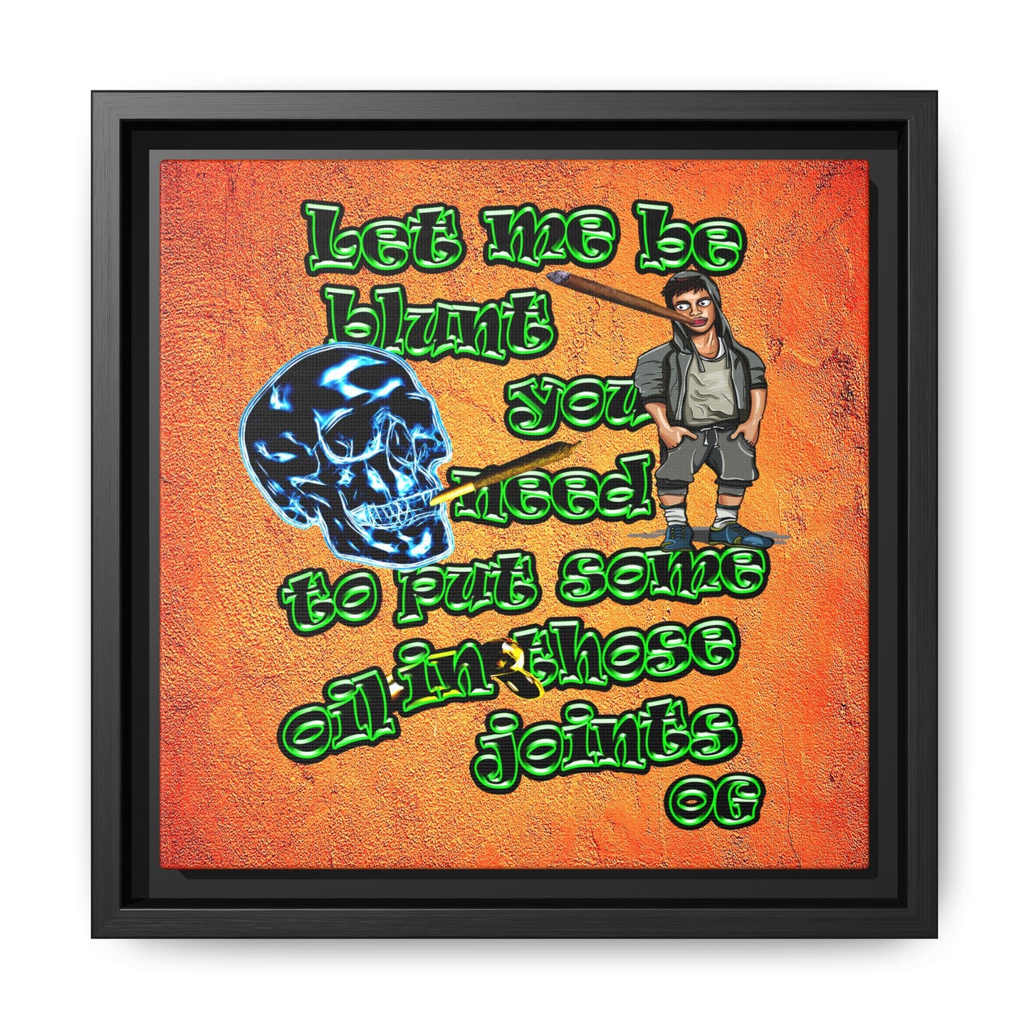 og - framed canvas art (burnt orange)
