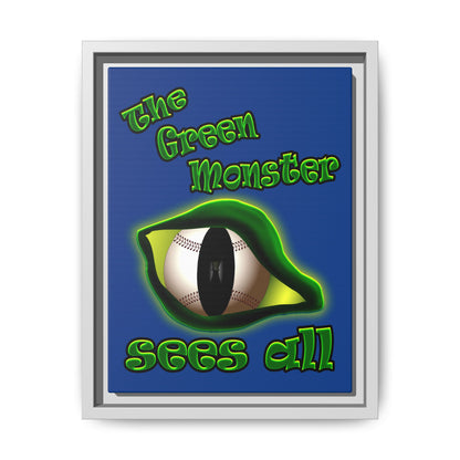 green monster - framed canvas art (dark blue)